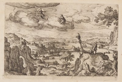 Tafel 25, aus Landschaften mit Szenen aus dem Alten und Neuen Testament und Ovids Metamorphosen von Hans Bol