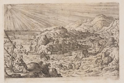 Tafel 30, aus Landschaften mit Szenen aus dem Alten und Neuen Testament und Ovids Metamorphosen von Hans Bol
