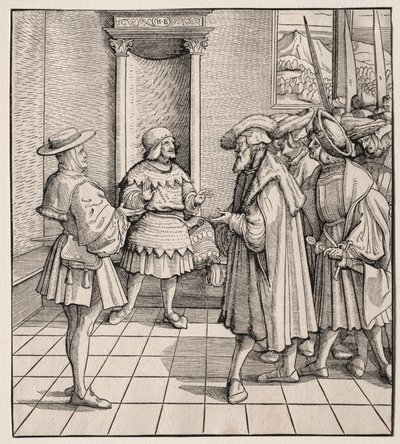 Der schlechte Rat eines kleinen Mannes an einen anderen von Hans Burgkmair