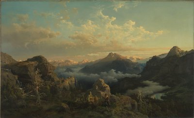 Norwegische Highlands im Sonnenaufgang von Hans Gude