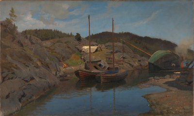 Lotsenboote von Hans Gude