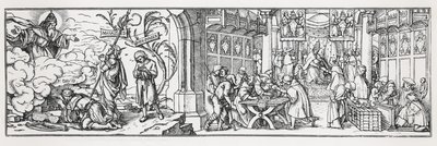 Antikatholische Karikatur, die die Korruption des Papstes anprangert von Hans Holbein der Jüngere