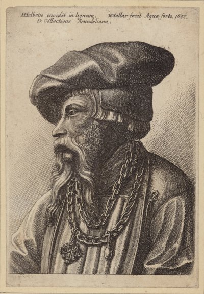 Bärtiger Mann mit Kettenhalsband von Hans Holbein der Jüngere