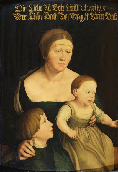 Barmherzigkeit oder Die Familie des Künstlers, ca. 1528 von Hans Holbein der Jüngere