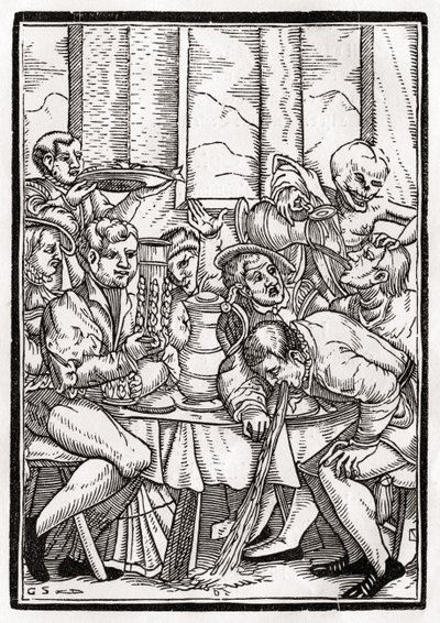 Der Tod holt den Trunkenbold, graviert von Georg Scharffenberg, aus 