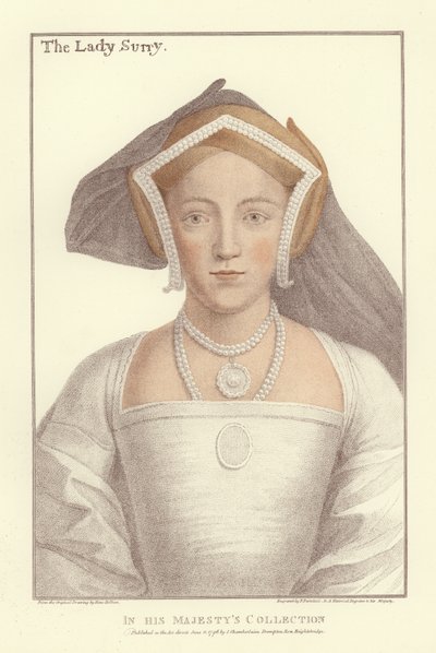 Frances Howard, Gräfin von Surrey (Aquatinta) von Hans Holbein der Jüngere