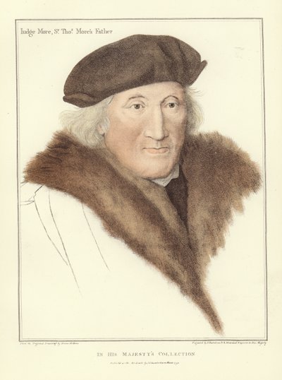 Sir John More, Vater von Sir Thomas More (Aquatinta) von Hans Holbein der Jüngere