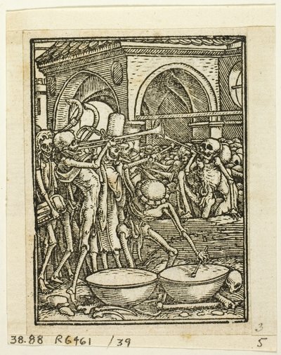 Totentanz, Platte 39 aus Holzschnitten aus Büchern des XVI. Jahrhunderts von Hans Holbein the Younger