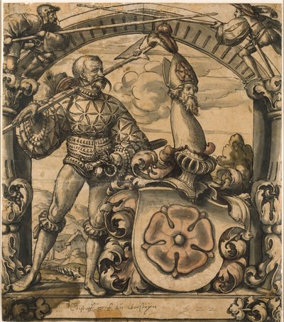 Entwurf für ein heraldisches Glasfenster von Hans Holbein der Jüngere