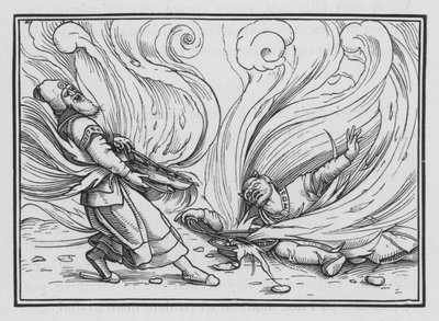 Nadab und Abihu durch Feuer getötet, Levitikus X, 1, 2 von Hans Holbein der Jüngere