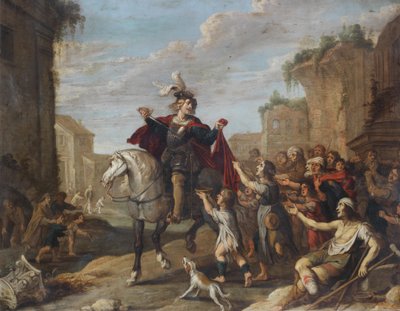 Der heilige Martin teilt seinen Mantel von Hans Jordaens III