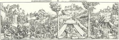 Landsknechte kämpfen zu Beginn des 16. Jahrhunderts (Stich) von Hans Leonard (after) Schaufelein