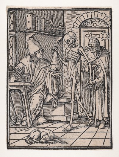 Der Arzt oder Mediziner, aus dem Totentanz von Hans Lützelburger