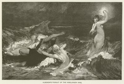 Alberichs Verfolgung des Nibelungenrings von Hans Makart
