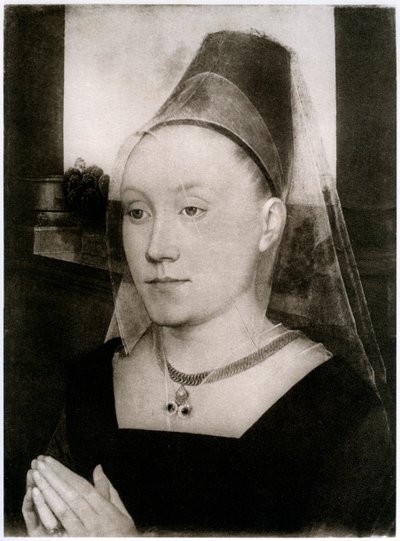 Barbara Van Vlaenderbergh, Ehefrau von Guillaume Moreel, um 1480, 1927 von Hans Memling