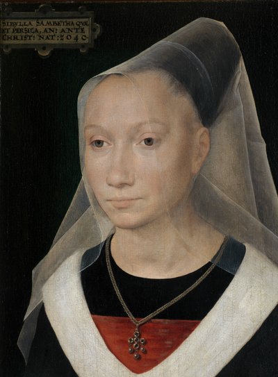 Detail des Porträts einer jungen Frau von Hans Memling
