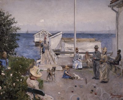 Der Kai in Åsgårdstrand von Hans Olaf Heyerdahl