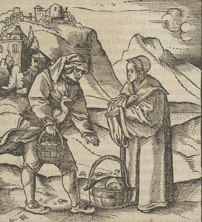 Ein Bauer und sein Patron, aus Hymmelwagen auff dem, wer wol lebt... von Hans Schäufelein the Elder