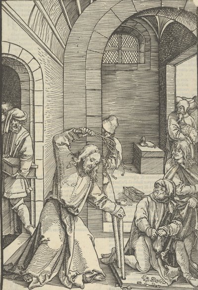 Christus reinigt den Tempel, aus Speculum passionis domini nostri Ihesu Christi, 1507 von Hans Schäufelein the Elder