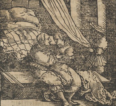 Ghismonda, Guiscardo und der Prinz von Salerno, aus dem Decameron, vor 1534 von Hans Schäufelein the Elder