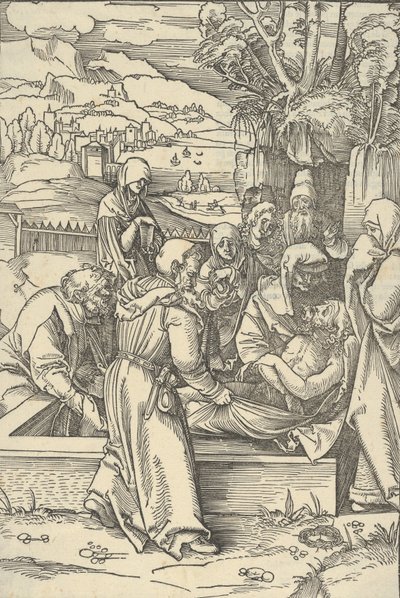 Die Grablegung, aus Speculum passionis domini nostri Ihesu Christi, 1507 von Hans Schäufelein the Elder