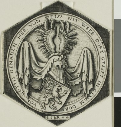 Wappen mit einem aufrechten Löwen von Hans Sebald Beham