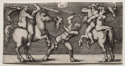 Kampf von drei Männern von Hans Sebald Beham
