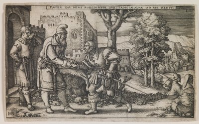 Abreise des verlorenen Sohnes, aus der Serie "Die Geschichte des verlorenen Sohnes" von Hans Sebald Beham