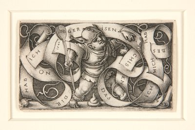 Der kleine Schalksnarr mit großem Schriftband von Hans Sebald Beham