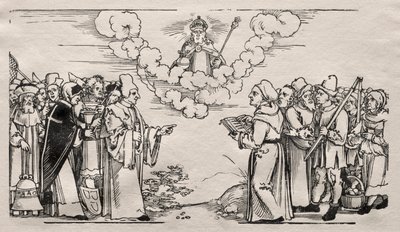 Streit zwischen Luther und einem katholischen Theologen von Hans Sebald Beham