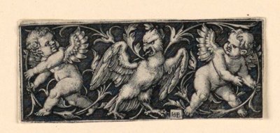 Fries mit zwei Putti, die vor einem Adler fliehen von Hans Sebald Beham