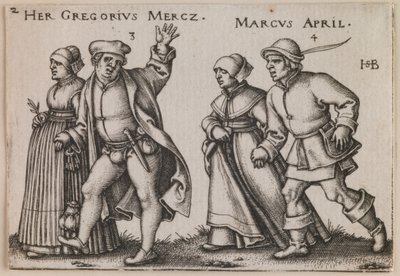 "März und April" aus der Serie "Das Bauernfest oder Die zwölf Monate" von Hans Sebald Beham
