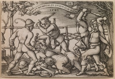 "Bauernschlägerei" aus der Serie "Das Fest der Bauern oder Die zwölf Monate" von Hans Sebald Beham