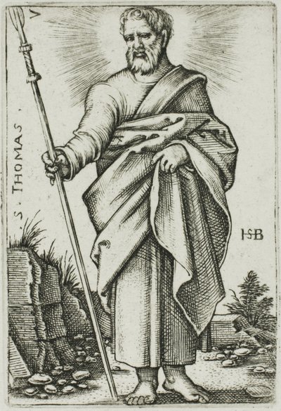 St. Thomas, Platte 7 aus Die Zwölf Apostel von Hans Sebald Beham