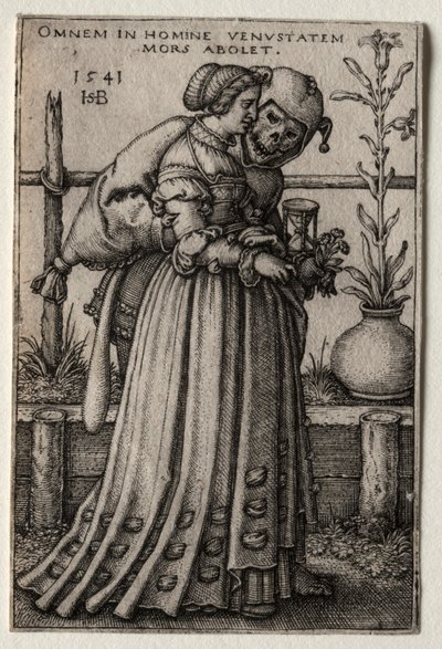 Die Dame des Todes, die sich als Narr verkleidet, 1541 von Hans Sebald Beham
