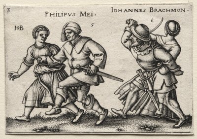 Die Dorfhochzeit: Philipus Mei / Johannes Brachmon von Hans Sebald Beham