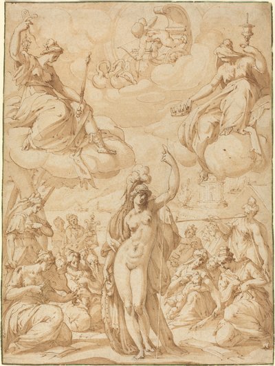 Allegorie der Minerva als Haupt der Musen von Hans Speckaert