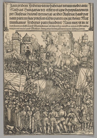 Vertreibung der Ungarn, Platte 13 aus Historische Szenen aus dem Leben von Kaiser Maximilian I. vom Triumphbogen von Hans Springinklee