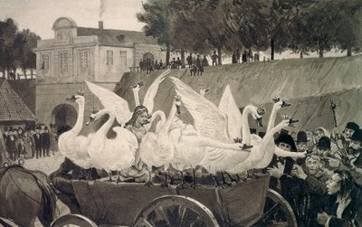 Wilde Schwäne, Illustration von Hans Tegner (1853-1932) für Märchen von Hans Christian Andersen (1805-1875) von Hans Tegner