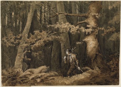 Der Jäger im Wald von Hans Thoma