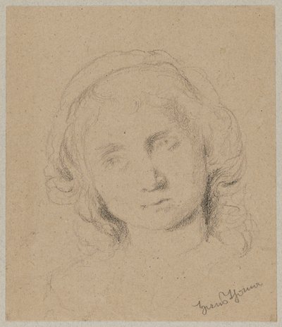 Kopf einer jungen Frau von Hans Thoma