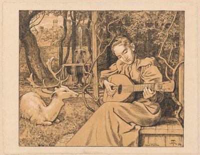 Lutnistka. Allegorie der Musik von Hans Thoma