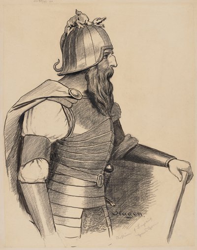 Kostümentwurf für Hagen von Hans Thoma
