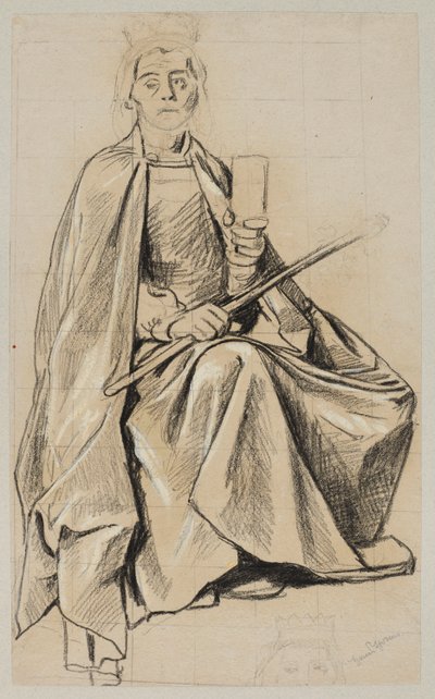 Studie zur Figur des Königs Gambrinus von Hans Thoma
