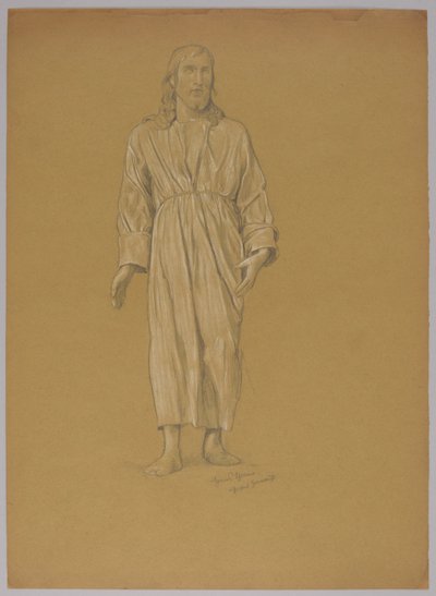 Studie der Figur Christi (Vorder- und Rückseite) von Hans Thoma