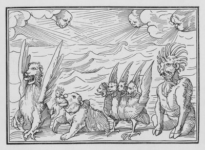 Daniels Vision von den vier Tieren, Daniel VII, 3 von Hans after Holbein the Younger