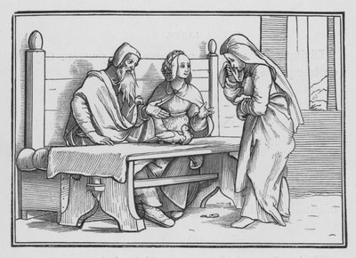 Hanna betet in Trauer um ein Kind, 1 Samuel I, 10 von Hans after Holbein the Younger