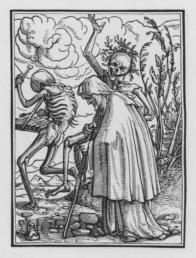 Holbeins Totentanz: Die alte Frau von Hans after Holbein the Younger