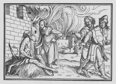 Hiob weist seine Frau zurecht, Hiob II, 9 von Hans after Holbein the Younger