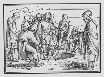 Joseph wird in eine Grube geworfen, Genesis XXXVII, 28 von Hans after Holbein the Younger
